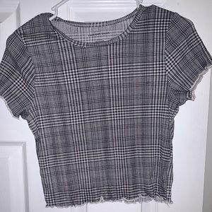 Plaid form fitting crop top
